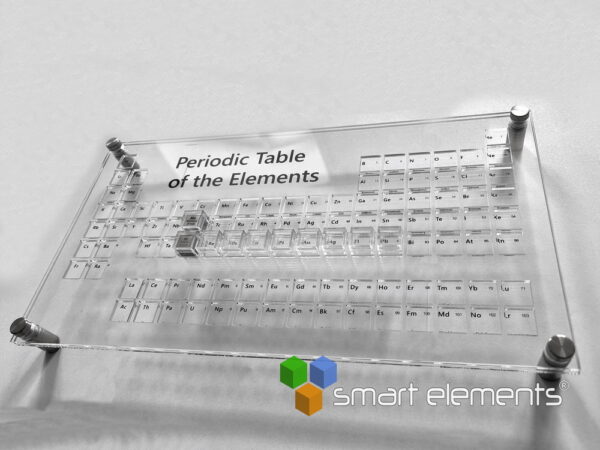 Periodic Table of Elements Acrylic case for density cubes incl. 10 container boxes