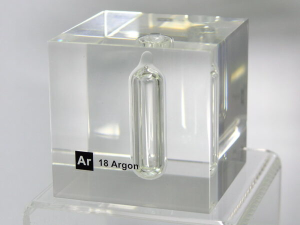 Acrylic Element cube - Ar Argon - 50mm with Mini Tesla coil - Image 2