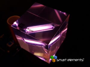 Acrylic Element cube - Ar Argon - 50mm with Mini Tesla coil