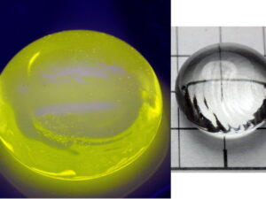 Dysprosium 3+  doped glass bead - yellow luminescense - NEW!
