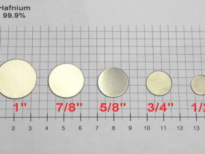 4 pc. Hafnium discs ? 1/2 inch x 1mm - 99.9% purity