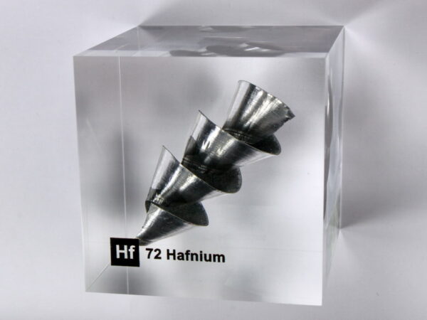 Acrylic Element cube - Hafnium Hf - 50mm