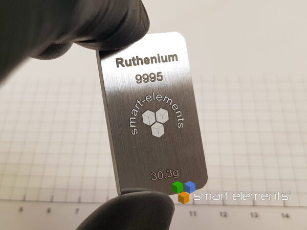 RUTHENIUM metal bullion bar - ingot - 32.5 grams