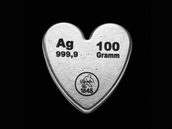 Silver heart 50 g. 99.99% pure silver - Image 3