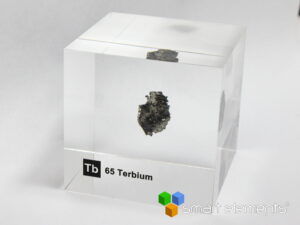 Acrylic Element cube - Terbium piece Tb - 50mm