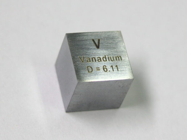 VANADIUM - precision density-standard cube 10mm - 6.11g