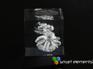 Captured Explosion - Acrylic Cube Xenon (liquified) Xe - 50mm