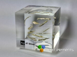 Acrylic Element cube - Silver Ag - 50mm
