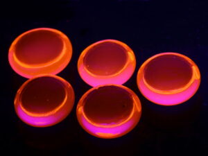 Manganese 2+ doped fluorescent glass bead NEW!