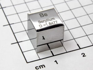 Beryllium - polished precision density cube 10mm - 1.847g