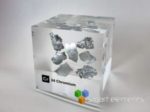 Acrylic Element cube - Chromium chips Cr - 50mm
