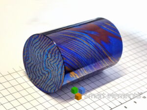 Damast titanium rod ⌀ 35x55mm - 240 grams #3