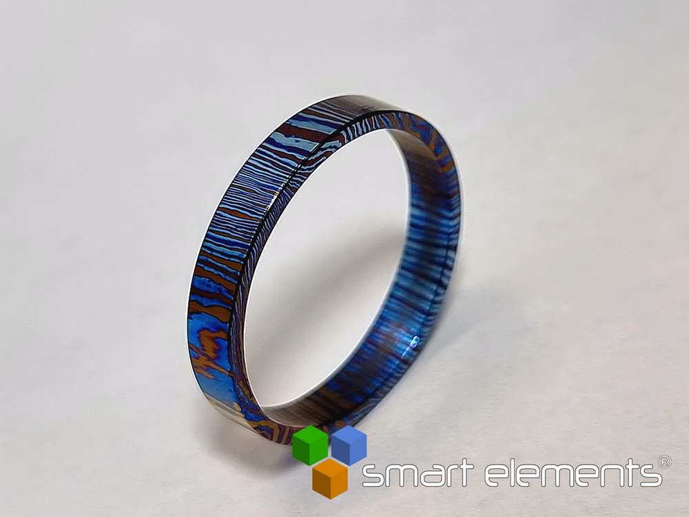 Damast Titanium Ring Mokume-Gane Ring - Image 2