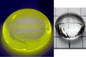 Dysprosium 3+  doped glass bead - yellow luminescense - NEW!