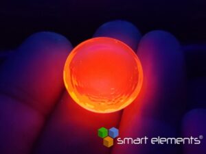 Large Europium 3+ doped fluorescent glass bead - >5 grams NEW!