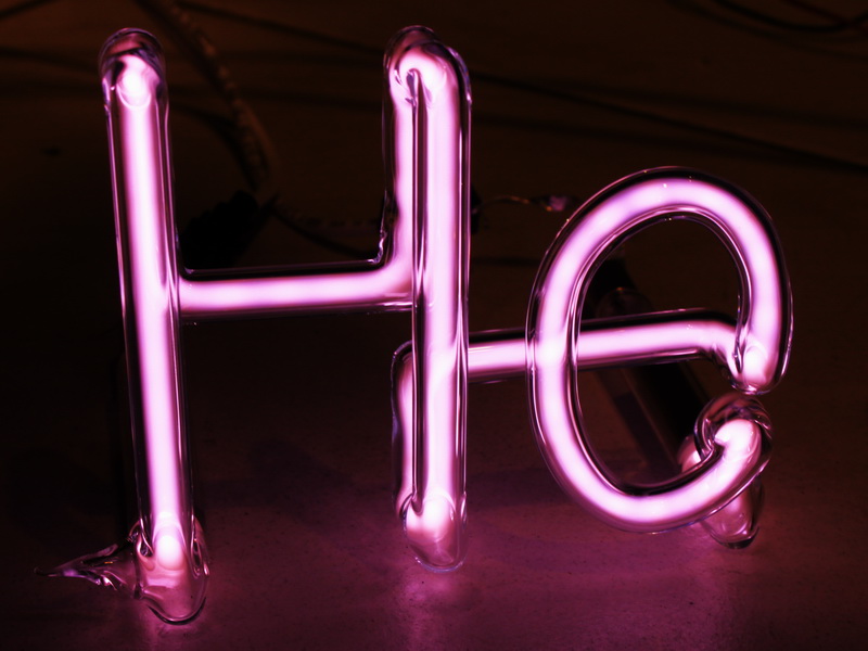 Helium Element Symbol discharge tube 80x80mm