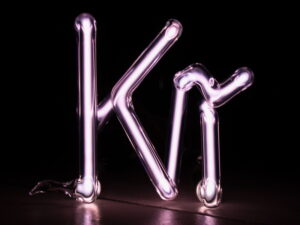 Krypton Element Symbol discharge tube 80x80mm