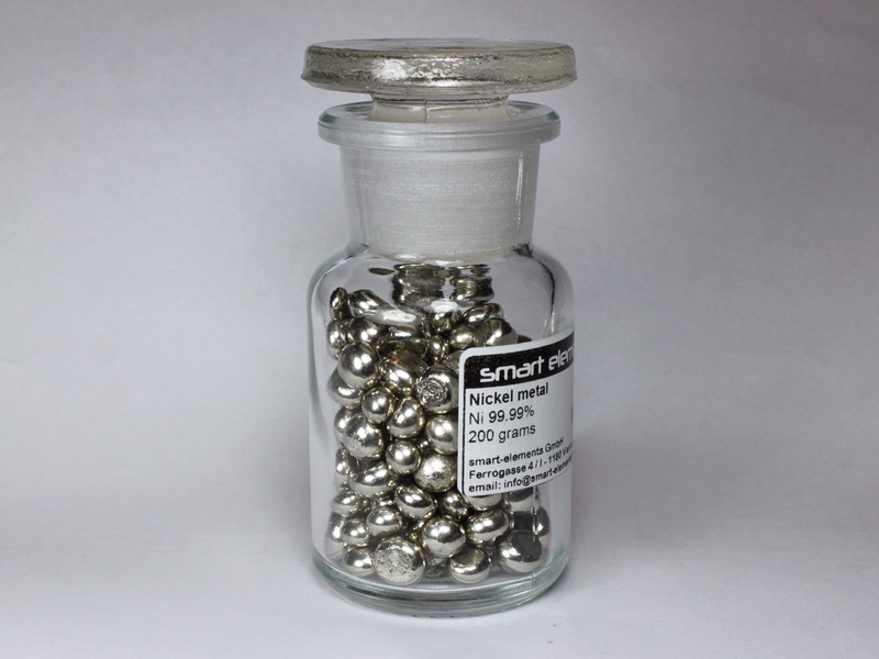 Nickel 200g melted pellets, purity 99.99%