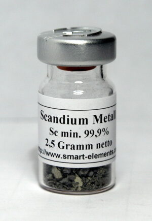 Scandium Metal granules 99,9% purity 2.5 grams
