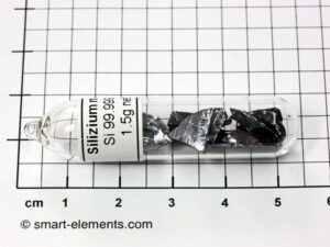 1.50 grams single crystal silicon fractures in ampoule