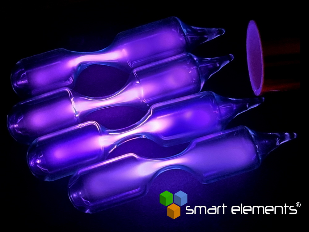 Xenon gas spectrum discharge tube - tesla coil optimized 70 - 75 mm - NEW